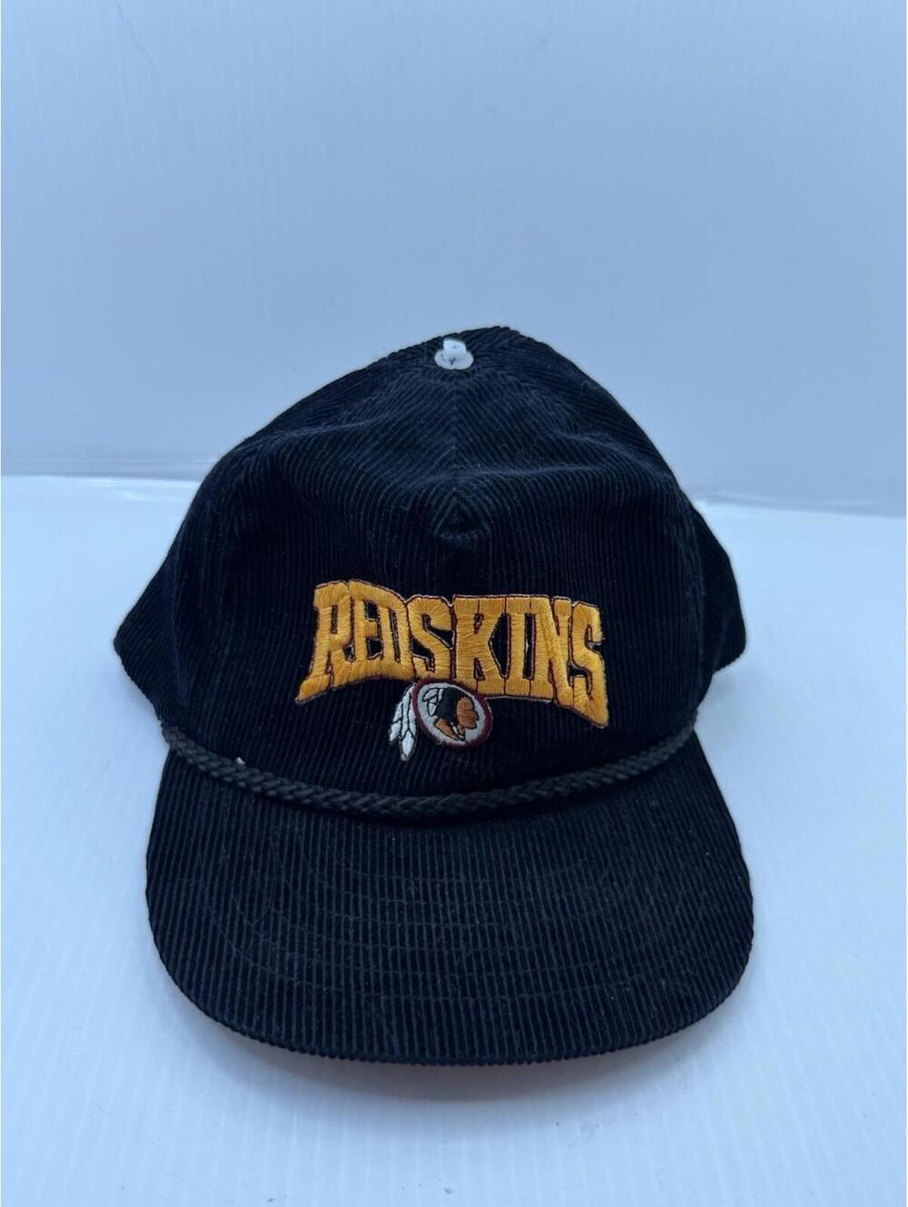 Vintage Sports Specialties Corduroy Washington Redskins Script Zip Back Hat 90's